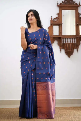 India Silk Presents Blue Banarasi Soft Silk Sarees That Combine Traditional Artistry With Modern Comfort