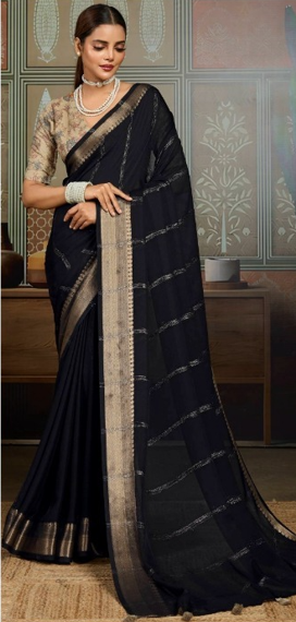 Black Designer Silk Sarees for Women | Wedding & Party Wear UK