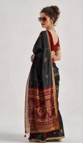 Black saree Premium Bandhej Silk Collection | Traditional Handloom Designs in Trending Colors | Wedding, Festive & Party Wear Sarees