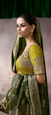 Bottle Green Designer Embroidered Saree Collection | Wedding & Party Wear UK