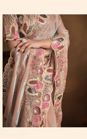 India Silk Peach Sarees Featuring A Blend Of Multiple Fabrics Offer A Perfect Balance Of Elegance