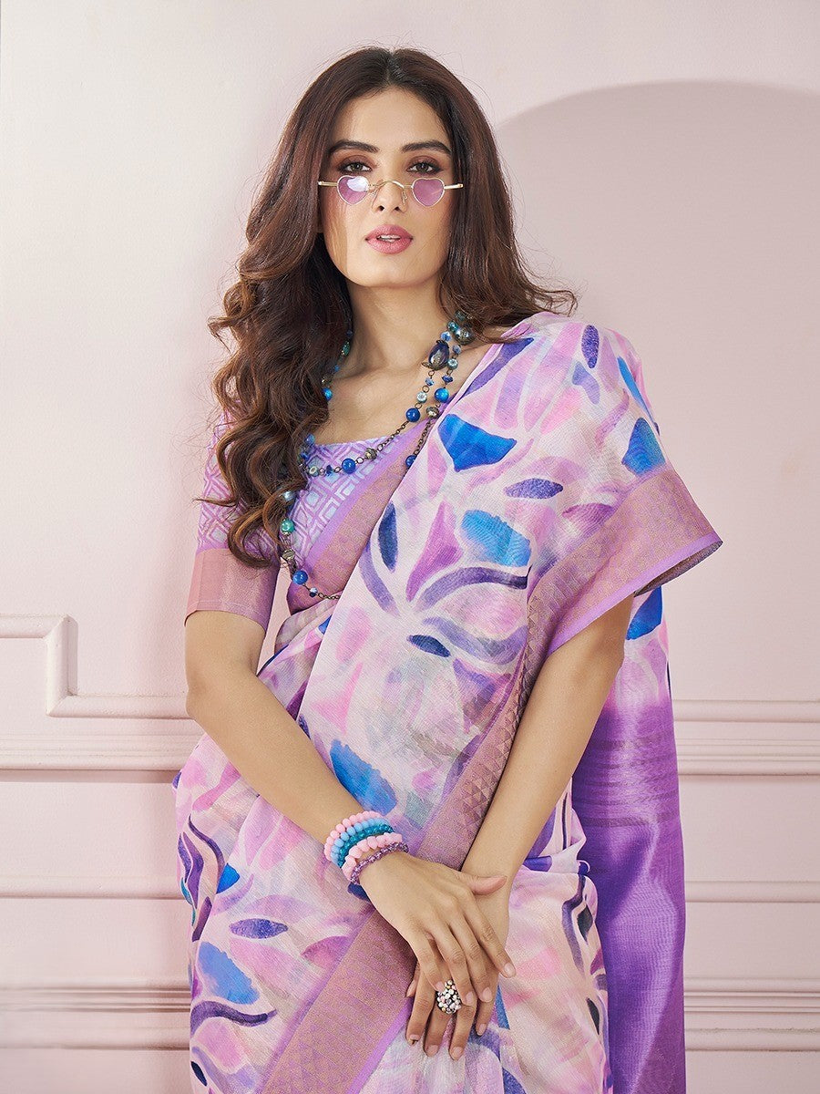 India Silk Lavender Fancy Fabric offers a luxurious blend of texture and color, perfect for adding elegance