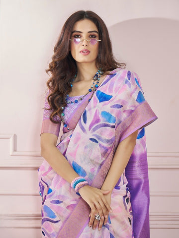 India Silk Lavender Fancy Fabric offers a luxurious blend of texture and color, perfect for adding elegance