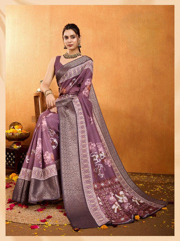 Premium  Traditional  Wine Saree with Designer Pallu