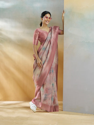 Blush Pink Lightweight Silk Saree – Soft Feminine Elegance for Modern Wear | UK