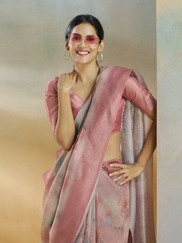 Blush Pink Lightweight Silk Saree – Soft Feminine Elegance for Modern Wear | UK