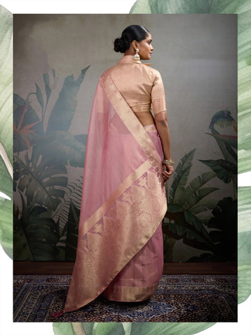 Pink  Luxury Soft Silk Sarees for Women | Elegant Indian Sarees UK