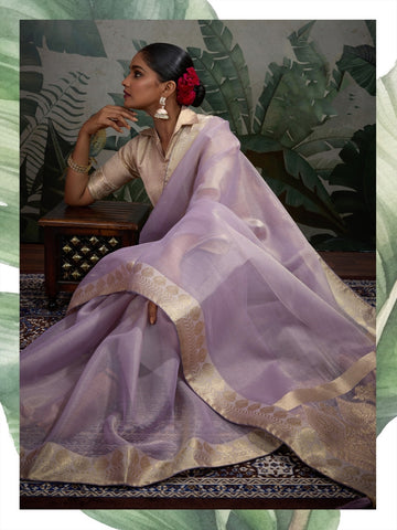 lavender Luxury Soft Silk Sarees for Women | Elegant Indian Sarees UK