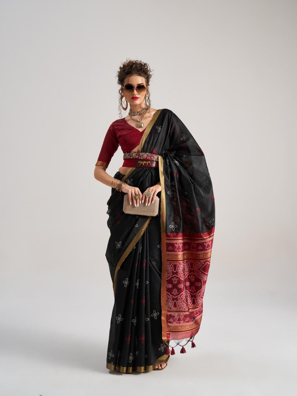 Black saree Premium Bandhej Silk Collection | Traditional Handloom Designs in Trending Colors | Wedding, Festive & Party Wear Sarees