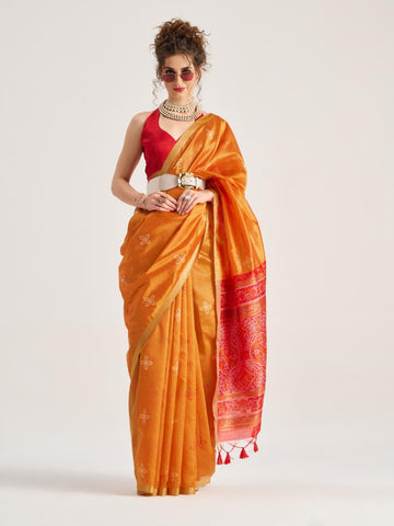 Yellow saree Premium Bandhej Silk Collection | Traditional Handloom Designs in Trending Colors | Wedding, Festive & Party Wear Sarees (Copy)