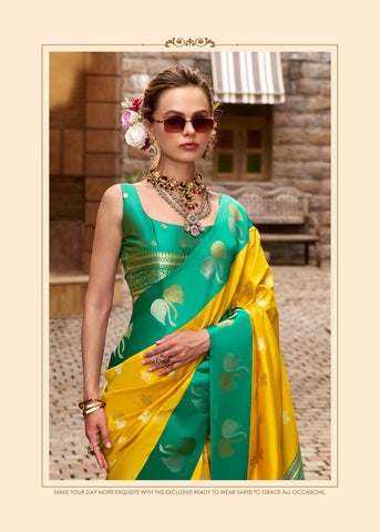 Yellow Luxury Handwoven Saree with Elegant Traditional Motifs | Festive & Wedding Wear Masterpiece