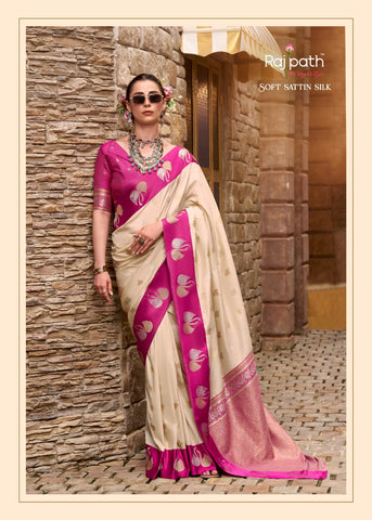 Cream  Luxury Handwoven Saree with Elegant Traditional Motifs | Festive & Wedding Wear Masterpiece