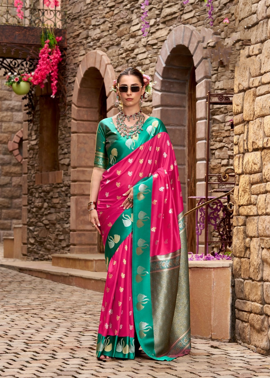 Pink  Luxury Handwoven Saree with Elegant Traditional Motifs | Festive & Wedding Wear Masterpiece