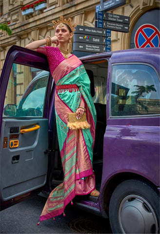 Sea Green Royal Silk Saree: Timeless Ethnic Elegance Meets Modern Street Style