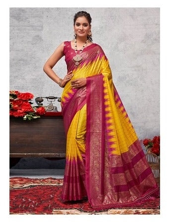 Yellow Designer Silk Sarees for Women | Wedding & Party Wear UK