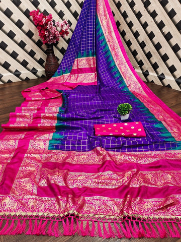 Royal Blue Designer Silk Sarees for Women | Wedding & Party Wear UK