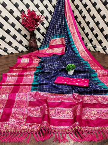 Nevy Blue Designer Silk Sarees for Women | Wedding & Party Wear UK