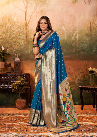 Blue Silk Saree for Women | Wedding & Party Wear UK