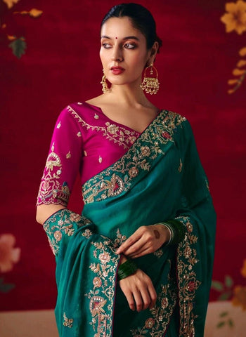 Morpeach Embroidered Designer Sarees for Women | Wedding Sarees UK