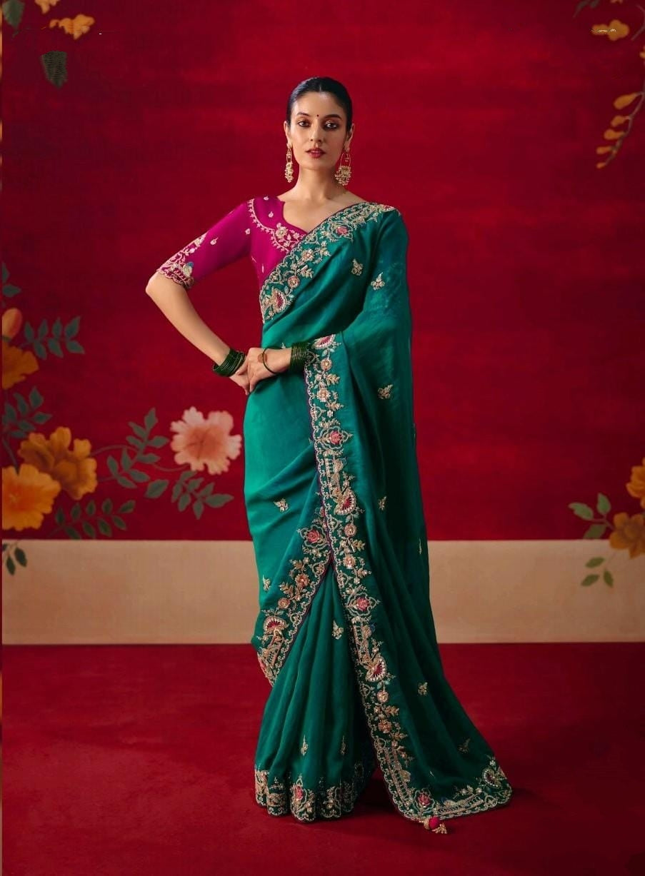 Morpeach Embroidered Designer Sarees for Women | Wedding Sarees UK