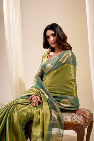 Olive Green Traditional Silk Sarees Collection for Weddings & Festive Wear UK