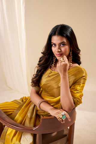 Yellow Traditional Silk Sarees Collection for Weddings & Festive Wear UK