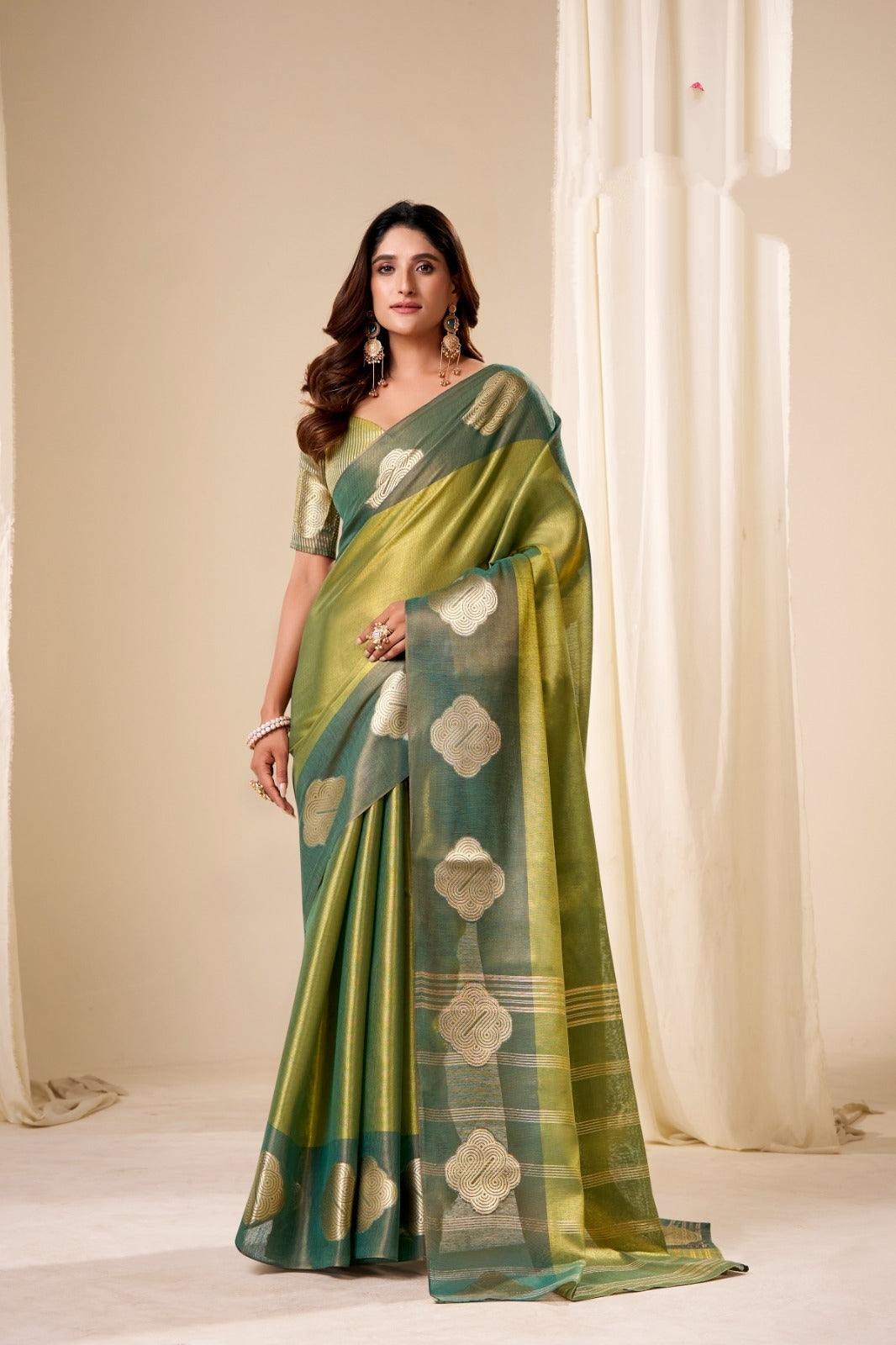 Olive Green Traditional Silk Sarees Collection for Weddings & Festive Wear UK