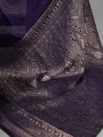 Royal Blue Luxury Silk Blend Sarees with Woven Border | Elegant Indian Sarees UK