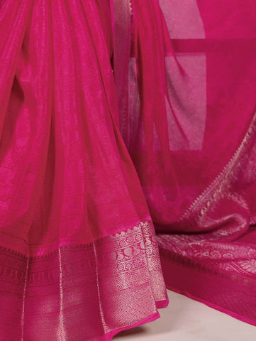 Pink Luxury Silk Blend Sarees with Woven Border | Elegant Indian Sarees UK