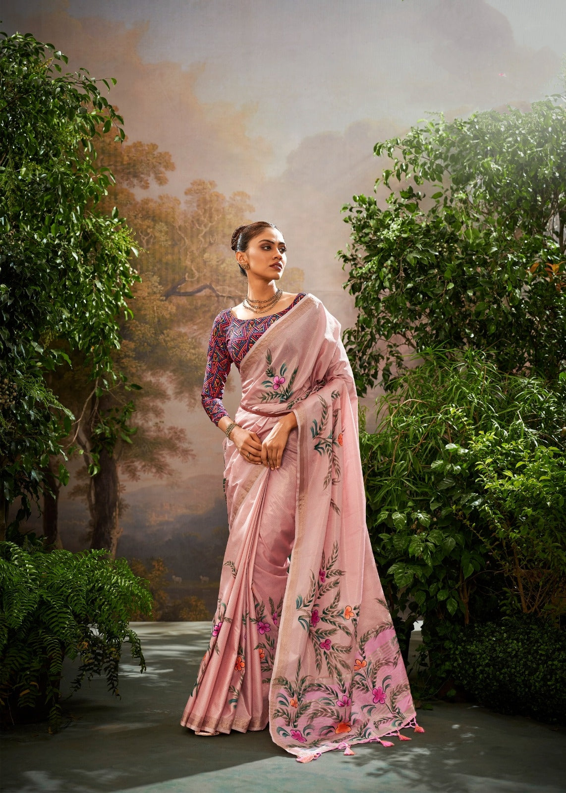 Pink Luxury Floral Woven Saree Collection | Designer Indian Sarees Online UK
