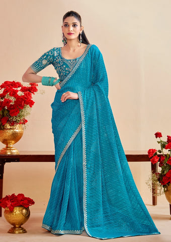 Firozi Designer Embellished Sarees for Women | Wedding Sarees UK