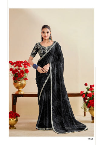 Black Designer Embellished Sarees for Women | Wedding Sarees UK