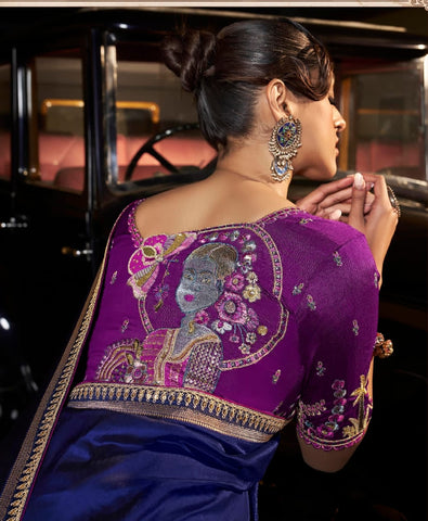 Royal Blue Pure Silk Zari Saree – Timeless Heritage Elegance | UK Luxury Sarees