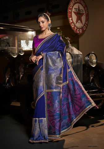 Royal Blue Pure Silk Zari Saree – Timeless Heritage Elegance | UK Luxury Sarees