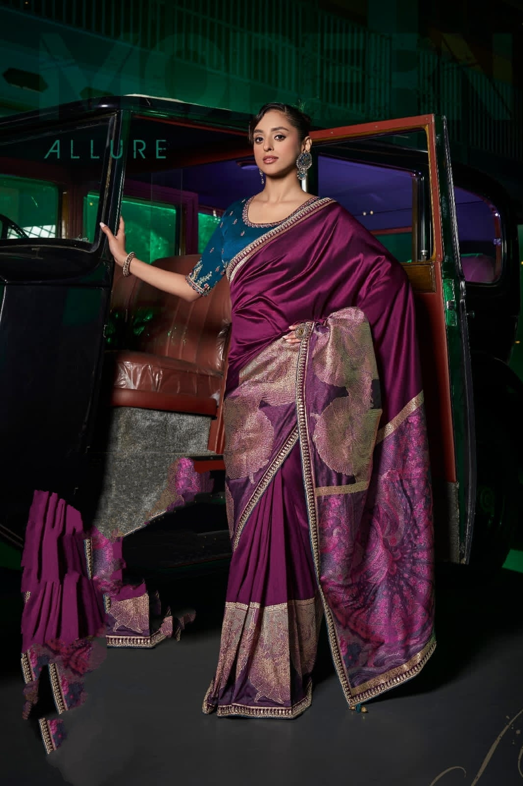 Wine Colour Pure Silk Zari Saree – Modern Allure with Heritage Craft | UK