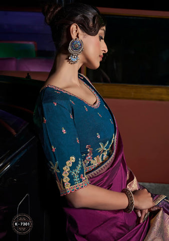 Wine Colour Pure Silk Zari Saree – Modern Allure with Heritage Craft | UK