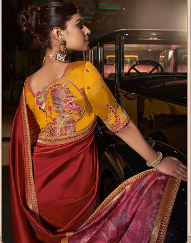 Red Pure Silk Zari Saree – Bridal Heritage Elegance | UK Luxury Wear