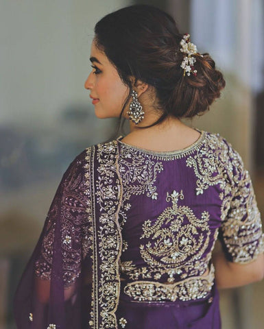 Purple Organza Elegant Street Fashion Portrait | Modern Ethnic Outfit Inspiration for Women