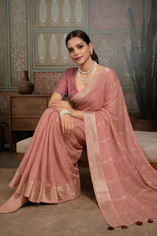 Peach Designer Silk Sarees for Women | Wedding & Party Wear UK